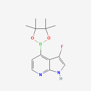 molecular formula C13H16BFN2O2 B8127953 3-fluoro-4-(tetramethyl-1,3,2-dioxaborolan-2-yl)-1H-pyrrolo[2,3-b]pyridine 