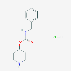 molecular formula C13H19ClN2O2 B8127957 Benzylcarbamic acid piperidin-4-yl ester hydrochloride 