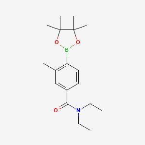 molecular formula C18H28BNO3 B8128002 N,N-Diethyl-3-methyl-4-(4,4,5,5-tetramethyl-[1,3,2]dioxaborolan-2-yl)-benzamide 