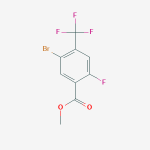 molecular formula C9H5BrF4O2 B8128064 Methyl 5-bromo-2-fluoro-4-(trifluoromethyl)benzoate 