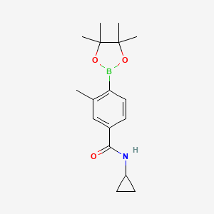 molecular formula C17H24BNO3 B8128071 N-Cyclopropyl-3-methyl-4-(4,4,5,5-tetramethyl-[1,3,2]dioxaborolan-2-yl)-benzamide 
