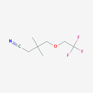 molecular formula C8H12F3NO B8128090 3,3-Dimethyl-4-(2,2,2-trifluoro-ethoxy)-butyronitrile 