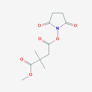 molecular formula C11H15NO6 B8128096 2,2-Dimethyl-succinic acid 1-(2,5-dioxo-pyrrolidin-1-yl) ester 4-methyl ester 
