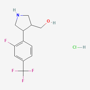 [4-[2-Fluoro-4-(trifluoromethyl)phenyl]pyrrolidin-3-yl]methanol;hydrochloride