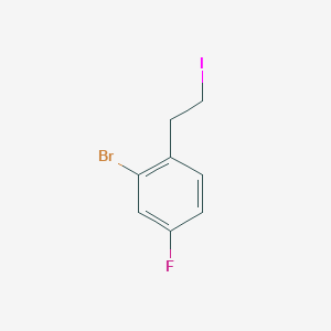 molecular formula C8H7BrFI B8128172 2-Bromo-4-fluoro-1-(2-iodoethyl)-benzene 