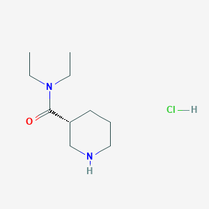 molecular formula C10H21ClN2O B8128195 (R)-N,N-diethylpiperidine-3-carboxamide hydrochloride 