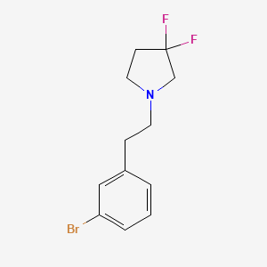 molecular formula C12H14BrF2N B8128229 1-[2-(3-Bromo-phenyl)-ethyl]-3,3-difluoro-pyrrolidine 
