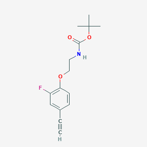 molecular formula C15H18FNO3 B8128239 tert-Butyl (2-(4-ethynyl-2-fluorophenoxy)ethyl)carbamate 