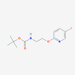 molecular formula C12H17IN2O3 B8128245 tert-Butyl (2-((5-iodopyridin-2-yl)oxy)ethyl)carbamate 