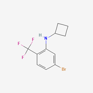 molecular formula C11H11BrF3N B8128257 5-Bromo-N-cyclobutyl-2-(trifluoromethyl)aniline 