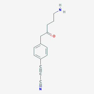 molecular formula C14H14N2O B8128295 3-(4-(5-Amino-2-oxopentyl)phenyl)propiolonitrile 