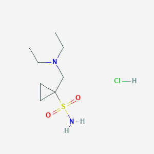 molecular formula C8H19ClN2O2S B8128299 1-((Diethylamino)methyl)cyclopropane-1-sulfonamide hydrochloride 