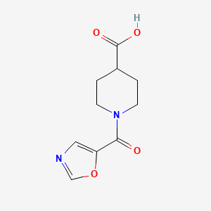 molecular formula C10H12N2O4 B8128307 1-(Oxazole-5-carbonyl)-piperidine-4-carboxylic acid 