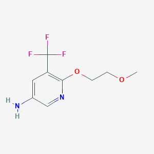 molecular formula C9H11F3N2O2 B8128363 6-(2-Methoxyethoxy)-5-(trifluoromethyl)pyridin-3-amine 