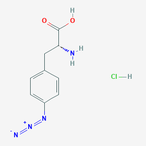 molecular formula C9H11ClN4O2 B8128368 (2R)-2-amino-3-(4-azidophenyl)propanoic acid hydrochloride 