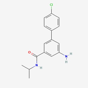 molecular formula C16H17ClN2O B8128376 5-Amino-4'-chlorobiphenyl-3-carboxylic acid isopropylamide 