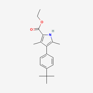 molecular formula C19H25NO2 B8128389 Ethyl 4-[4-(tert-Butyl)phenyl]-3,5-dimethyl-1H-pyrrole-2-carboxylate 