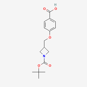 molecular formula C16H21NO5 B8128412 3-(4-Carboxyphenoxymethyl)-azetidine-1-carboxylic acid tert-butyl ester 