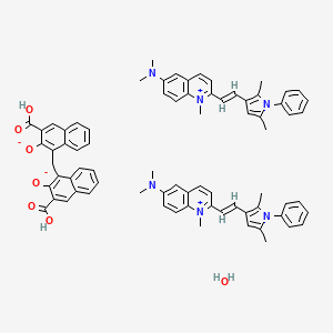 molecular formula C75H72N6O7 B8128420 Pyrvinium pamoate salt hydrate, >=98% (HPLC) 