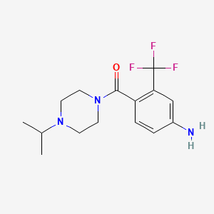 molecular formula C15H20F3N3O B8128428 (4-Amino-2-(trifluoromethyl)phenyl)(4-isopropylpiperazin-1-yl)methanone 