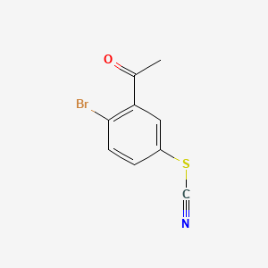 molecular formula C9H6BrNOS B8128447 (3-Acetyl-4-bromophenyl) thiocyanate 
