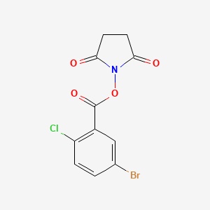 molecular formula C11H7BrClNO4 B8128449 5-Bromo-2-chloro-benzoic acid 2,5-dioxo-pyrrolidin-1-yl ester 
