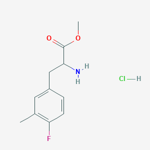molecular formula C11H15ClFNO2 B8128455 Methyl 2-amino-3-(4-fluoro-3-methylphenyl)propanoate hydrochloride 