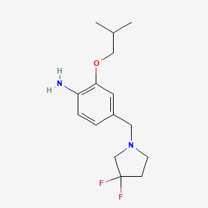 molecular formula C15H22F2N2O B8128492 4-(3,3-Difluoropyrrolidin-1-ylmethyl)-2-isobutoxyphenylamine 