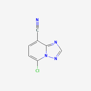 molecular formula C7H3ClN4 B8128505 5-Chloro-[1,2,4]triazolo[1,5-a]pyridine-8-carbonitrile 