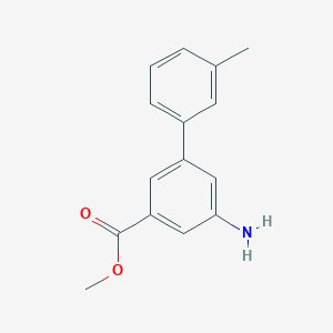 molecular formula C15H15NO2 B8128508 5-Amino-3'-methyl-biphenyl-3-carboxylic acid methyl ester 