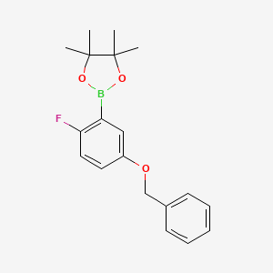 molecular formula C19H22BFO3 B8128513 2-(5-(Benzyloxy)-2-fluorophenyl)-4,4,5,5-tetramethyl-1,3,2-dioxaborolane 