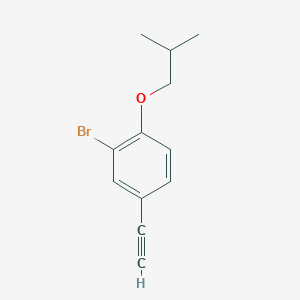 molecular formula C12H13BrO B8128521 2-Bromo-4-ethynyl-1-isobutoxy-benzene 