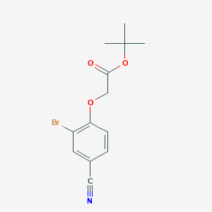 molecular formula C13H14BrNO3 B8128549 Tert-butyl 2-(2-bromo-4-cyanophenoxy)acetate 