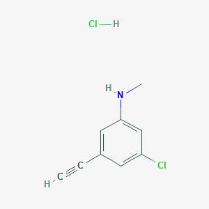 molecular formula C9H9Cl2N B8128557 (3-Chloro-5-ethynyl-phenyl)-methyl-amine hydrochloride 