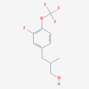 molecular formula C11H12F4O2 B8128559 3-(3-Fluoro-4-trifluoromethoxy-phenyl)-2-methyl-propan-1-ol 