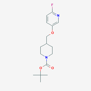 molecular formula C16H23FN2O3 B8128577 4-(6-Fluoropyridin-3-yloxymethyl)-piperidine-1-carboxylic acid tert-butyl ester 