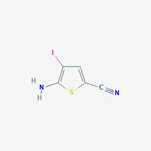 molecular formula C5H3IN2S B8128584 5-Amino-4-iodothiophene-2-carbonitrile 