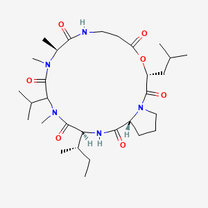 molecular formula C30H51N5O7 B8128621 cyclo[N(Me)Ala-bAla-D-OLeu-D-Pro-Ile-DL-N(Me)Val] 