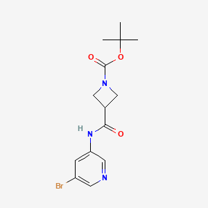 molecular formula C14H18BrN3O3 B8128632 3-(5-Bromo-pyridin-3-ylcarbamoyl)-azetidine-1-carboxylic acid tert-butyl ester 
