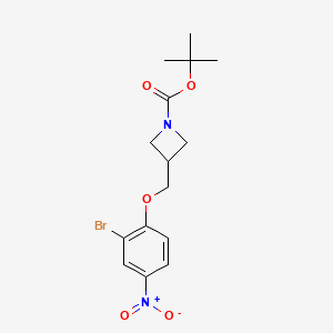 molecular formula C15H19BrN2O5 B8128639 3-(2-Bromo-4-nitro-phenoxymethyl)-azetidine-1-carboxylic acid tert-butyl ester 