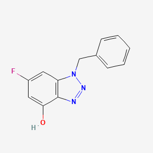molecular formula C13H10FN3O B8128650 1-Benzyl-6-fluoro-1H-benzotriazol-4-ol 