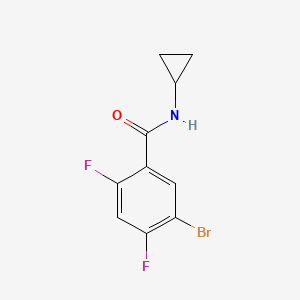 molecular formula C10H8BrF2NO B8128675 5-Bromo-N-cyclopropyl-2,4-difluorobenzamide 