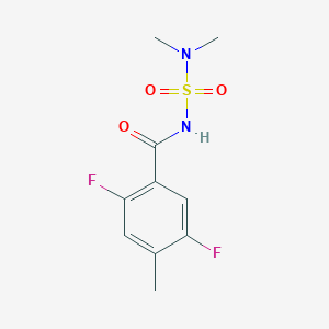 molecular formula C10H12F2N2O3S B8128678 N-[(Dimethylamino)sulfonyl]-2,5-difluoro-4-methylbenzamide 