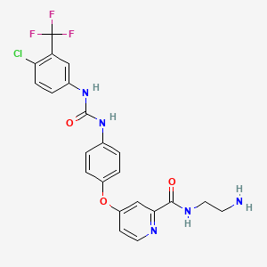 molecular formula C22H19ClF3N5O3 B8128702 N-(2-Aminoethyl)-4-[4-[3-[4-chloro-3-(trifluoromethyl)phenyl]ureido]phenoxy]pyridine-2-carboxamide 