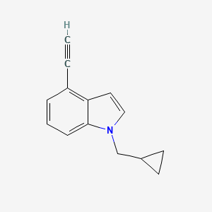 molecular formula C14H13N B8128712 1-Cyclopropylmethyl-4-ethynyl-1H-indole 