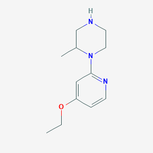 molecular formula C12H19N3O B8128766 1-(4-Ethoxypyridin-2-yl)-2-methylpiperazine 