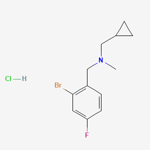 molecular formula C12H16BrClFN B8128778 N-(2-bromo-4-fluorobenzyl)-1-cyclopropyl-N-methylmethanamine hydrochloride 