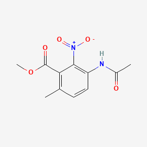molecular formula C11H12N2O5 B8128782 Methyl 3-acetamido-6-methyl-2-nitrobenzoate 
