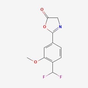 molecular formula C11H9F2NO3 B8128838 2-[4-(Difluoromethyl)-3-methoxyphenyl]oxazol-5(4H)-one 