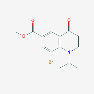 molecular formula C14H16BrNO3 B8128853 Methyl 8-Bromo-1-isopropyl-4-oxo-1,2,3,4-tetrahydroquinoline-6-carboxylate 